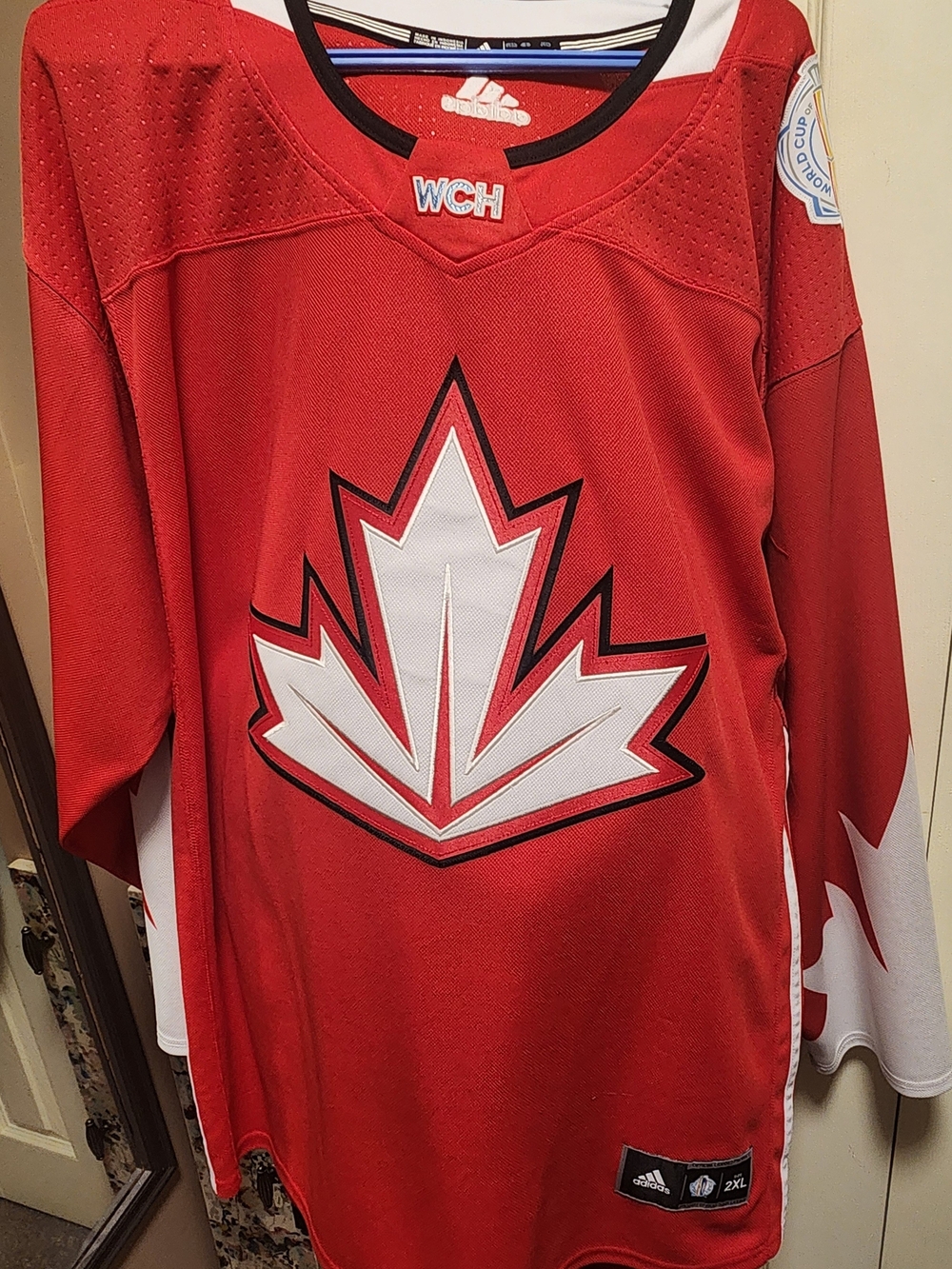adidas Red and White 2016 Team Canada Maple Leaf Hockey Jersey